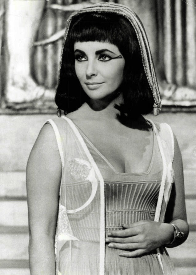 Elizabeth Taylor portraying Cleopatra in the 1963 film
