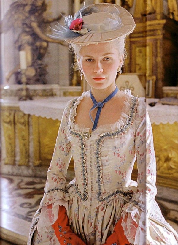 Kirsten Dunst portraying Marie Antoinette in Sofia Coppola's film